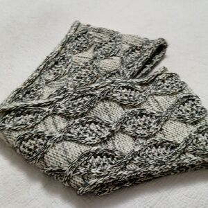 LOFT Textured Cable Infinity Scarf, Black And White